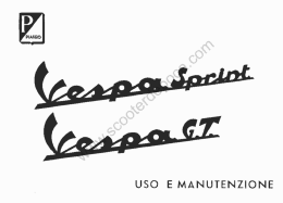 vespa gt 125-150 sprint, uso e manutenzione