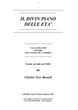 il divin piano delle eta