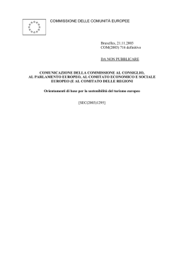 Orientamento di base per la sostenibilit&agrave; del turismo europeo