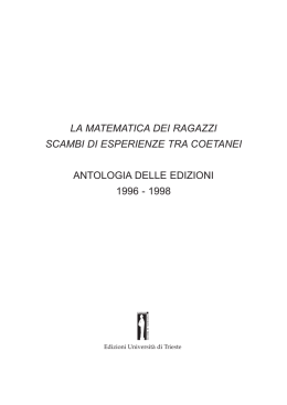 la matematica dei ragazzi scambi di esperienze tra coetanei