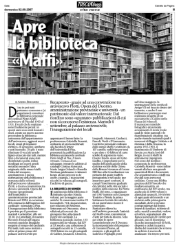Apre la biblioteca Maffi - Sistema universitario pisano