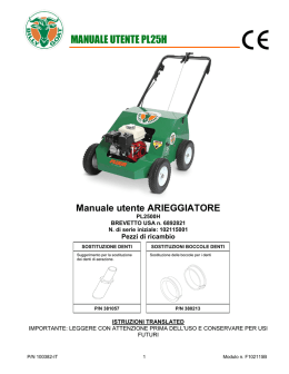 manuale utente pl25h