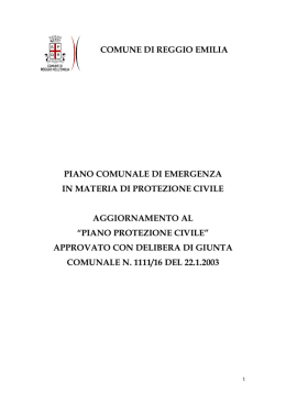 piano protezione civile - Comune di Reggio Emilia