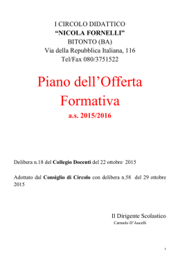 POF 2015-16 - 1° Circolo Didattico Nicola Fornelli
