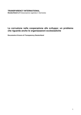 La corruzione nella cooperazione allo sviluppo