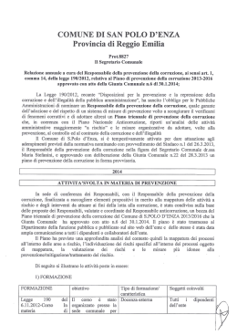 Relazione annuale Responsabile Anticorruzione 02.12.2014