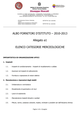2010-2013 Allegato a1 ELENCO CATEGORIE MERCEOLOGICHE