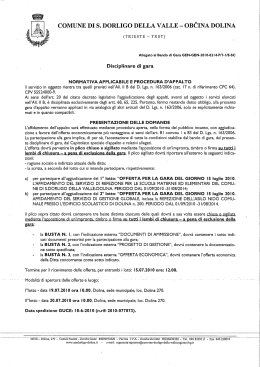 DISCIPLINARE DI GARA  - Sito Web del Comune di S.Dorligo