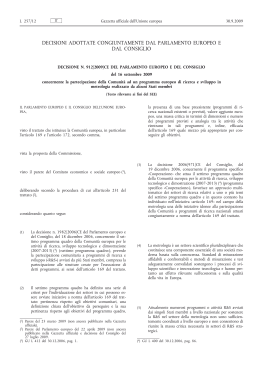 Decisione n. 912/2009/CE del Parlamento europeo e del Consiglio