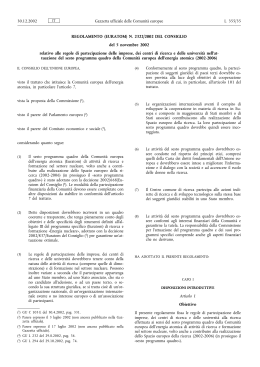 REGOLAMENTO (EURATOM) N. 2322/2002 DEL CONSIGLIO