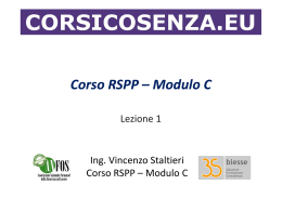 Corso RSPP Corso RSPP – Modulo C