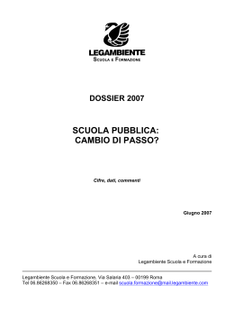 Legambiente: Dossier Scuola 2007