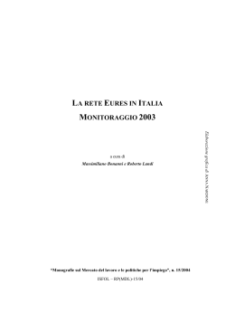 la rete eures in italia monitoraggio 2003