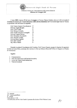 Verbale - Universit&agrave; degli Studi di Verona