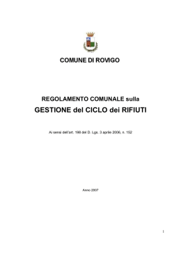 Regolamento rifiuti