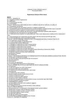 regolamento gestione rifiuti urbani