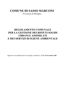 COMUNE DI SASSO MARCONI Provincia di Bologna