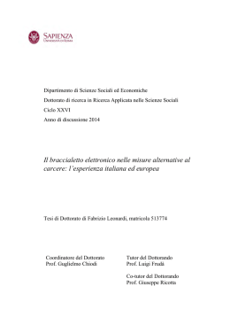 Tesi Dottorato: "Il braccialetto elettronico nelle misure alternative al