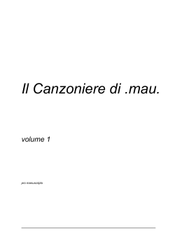 Il Canzoniere di .mau. volume 1