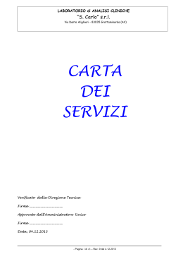 Carta dei Servizi - Laboratorio San Carlo