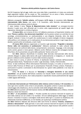 Attività politiche di genere - Camera del Lavoro Metropolitana di