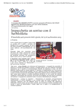 molfettalive.r - Centro di servizio al volontariato San Nicola
