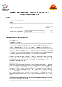 scheda progetto per l`impiego di volontari in servizio civile in