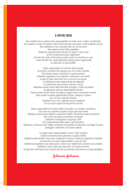 il nostro credo - FONDAZIONE Johnson & Johnson