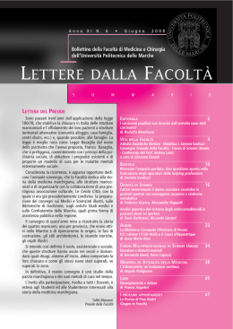 LETTERE 2008 06 - Facolt&agrave; di Medicina e Chirurgia