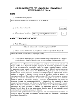 scheda progetto per l`impiego di volontari in