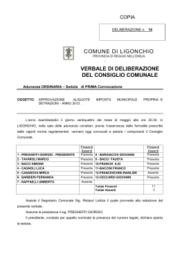 Comune Ligonchio - Aliquote IMU per l`anno 2012