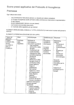 Buone prassi applicative del Protocollo di Accoglienza
