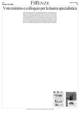 Voto minimo e colloquio per la laurea specialistica