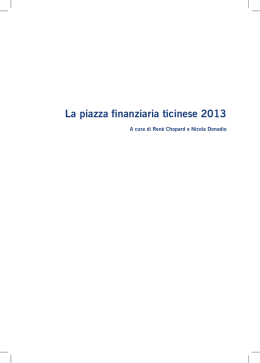 La piazza finanziaria ticinese 2013