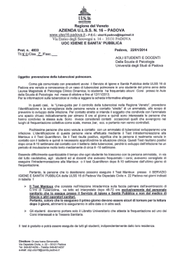 Prevenzione tubercolosi