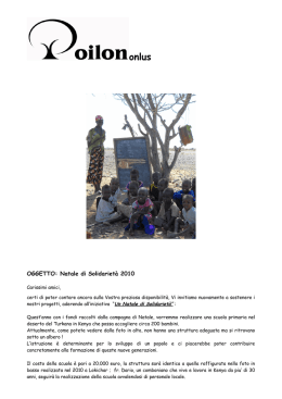 OGGETTO: Natale di Solidariet&agrave; 2010