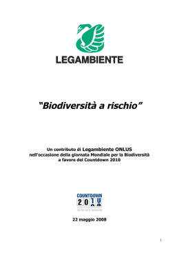 Giornata Mondiale sulla Biodiversità, dossier.