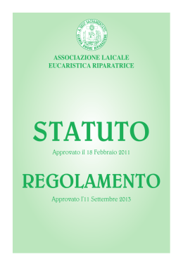 STATUTO - Associazione Eucaristica Riparatrice