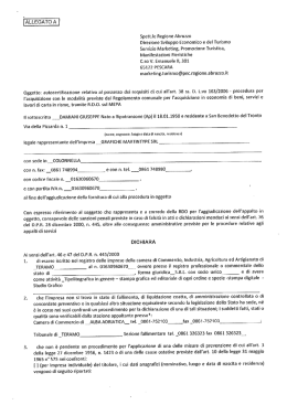 Spett.le Regione Abruzzo Direzione Sviiuppo Economico e del