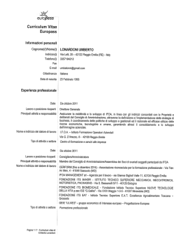 Curriculum Vitae - Fondazione E 35