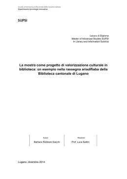 Tesi - Sistema bibliotecario ticinese