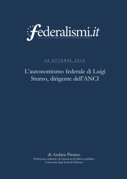 L`autonomismo federale di Luigi Sturzo, dirigente
