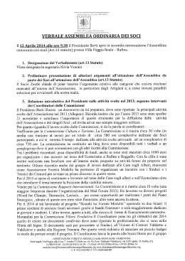 VERBALE ASSEMBLEA ORDINARIA DEÌ SÙCI