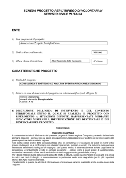 scheda progetto per l`impiego di volontari in
