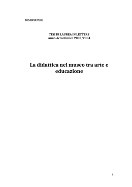 La didattica nel museo tra arte e educazione