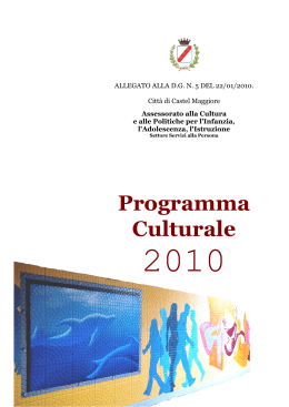 Programma Culturale - Comune di Castel Maggiore