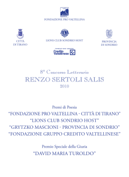 Bando CRSS 2010 - Concorsi Letterari