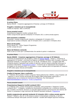 Numero 2 - Anno 7 - Data: 02/02/2012 Sommario In primo Piano