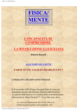 l`incapacit&agrave; di comprendere la rivoluzione galileiana