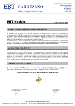 EBT Notizie - Ente Bilaterale Turismo Gardesano